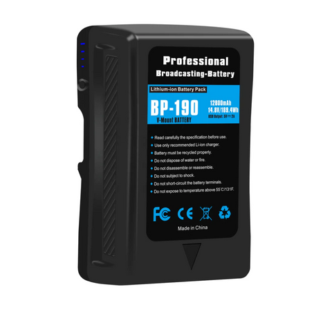 190Wh (13400mAh) V Mount/V-Lock Battery with D-tap Cable and USB Port